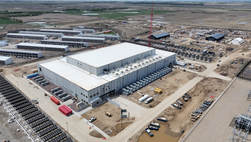 aerial view of data center