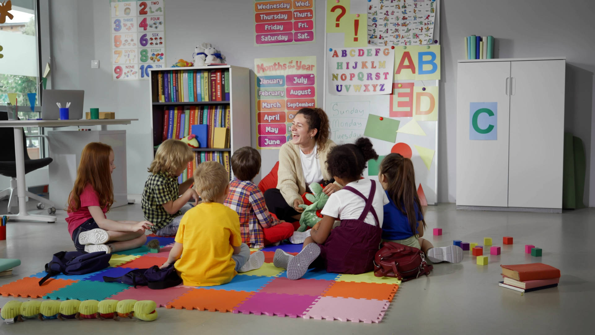 Teacher and kids in the classroom