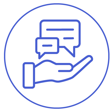 Image 1 Hand holding chat clouds