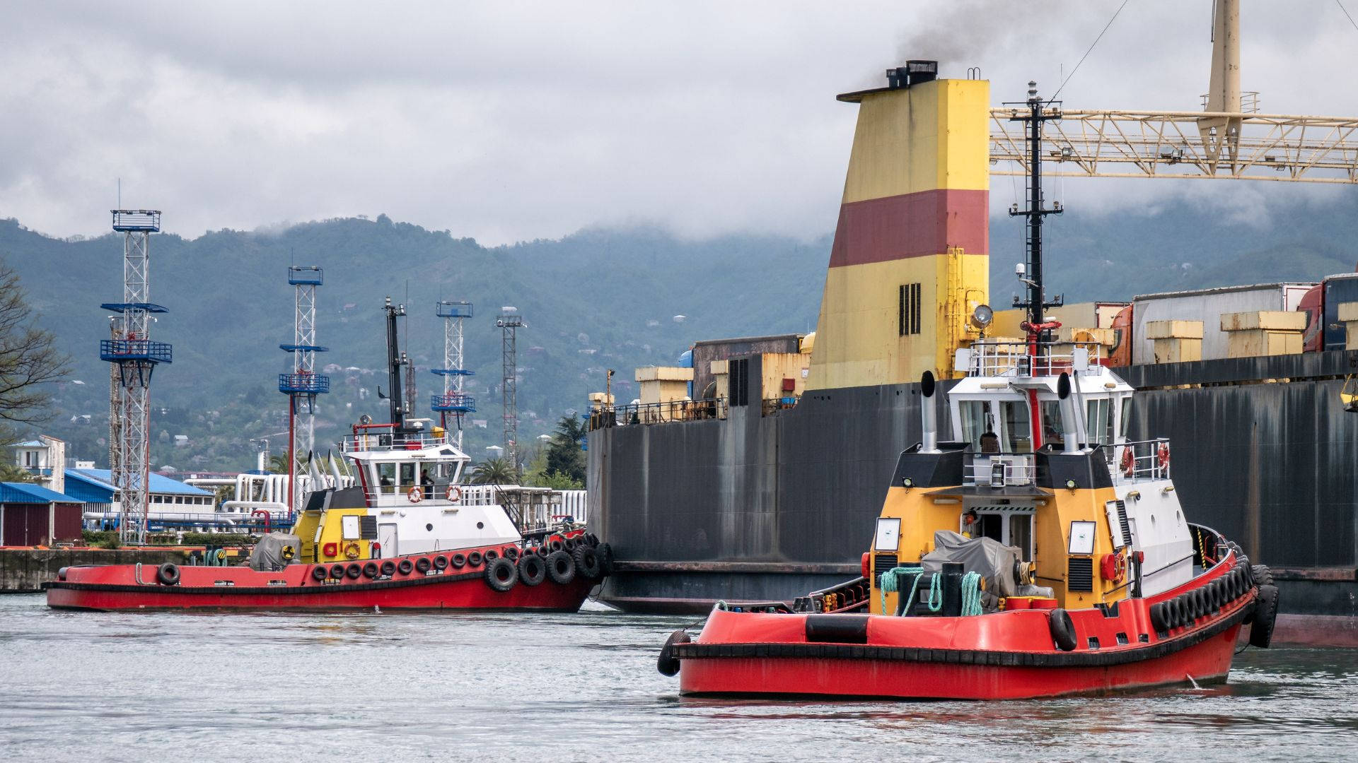 two ships in the port