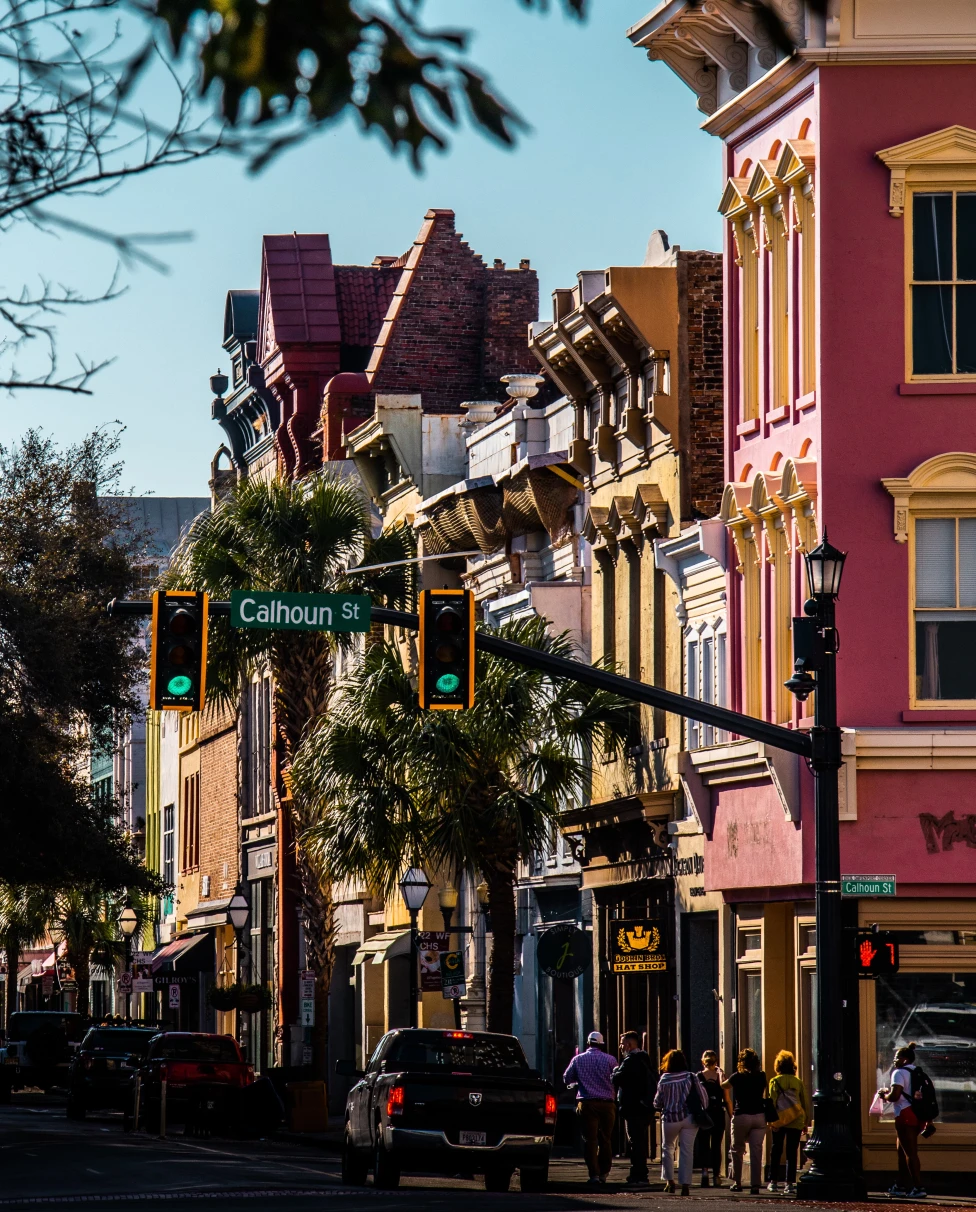 Street lined with colorful houses during daytime