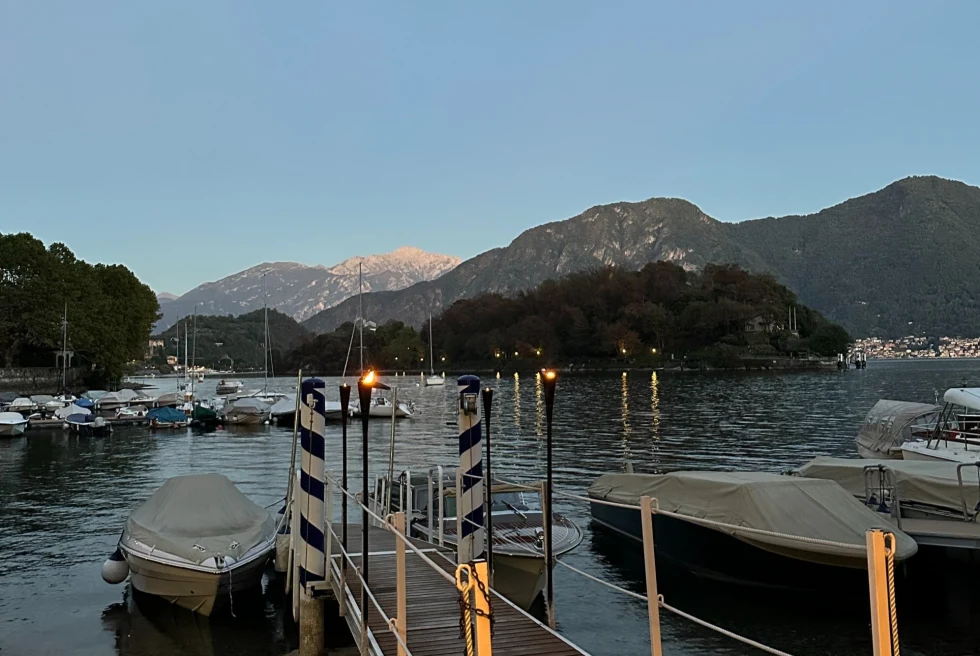 dock with lights at night