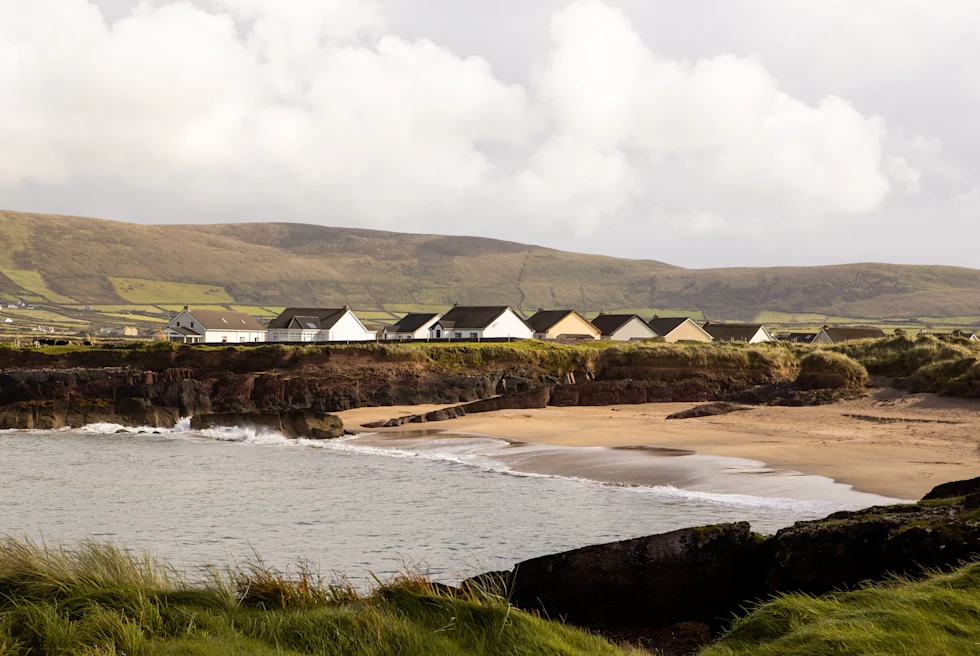 Houses and the coast in Dingle, Ireland