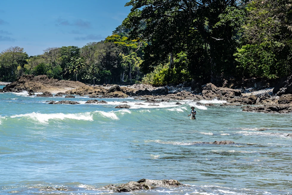 Sport fishing sustainably in the blue waters of Costa Rica.