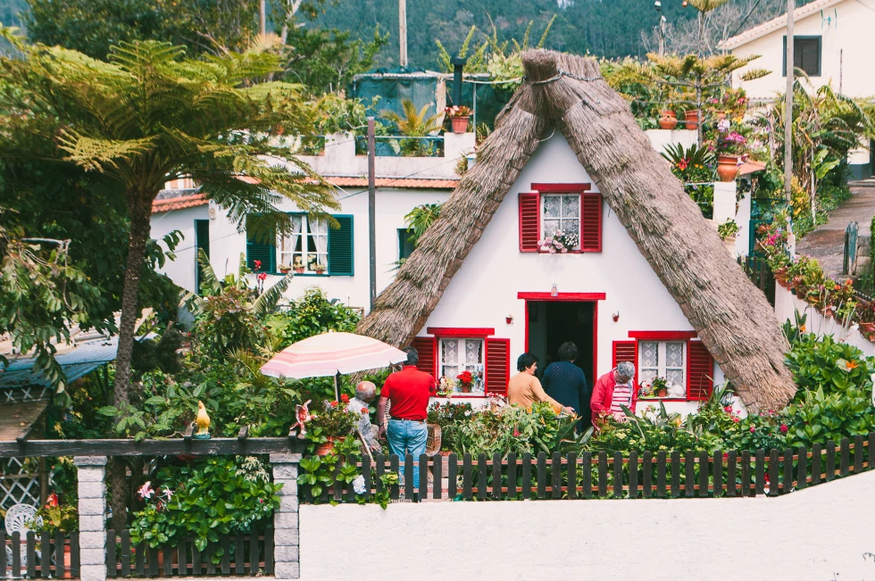 Little red home in Madeira. 