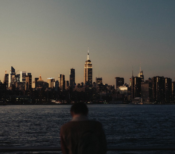 Manhattan skyline shot at dusk from Brooklyn