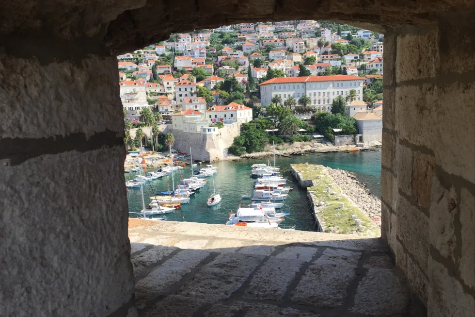 A peeking view of the marina in Dubrovnik.