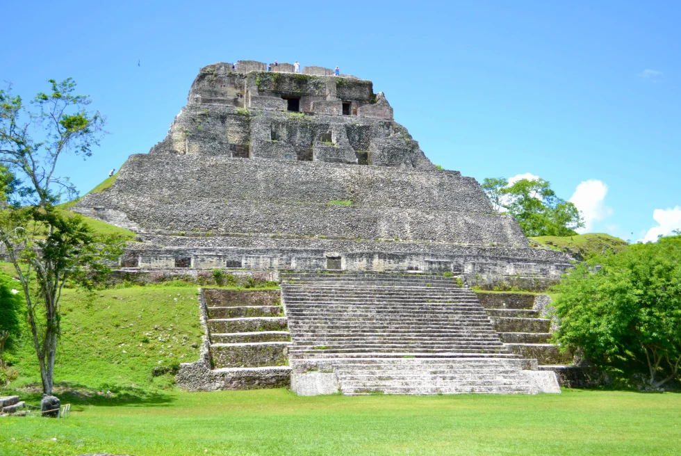 A Mayan pyramid in Belize. 
