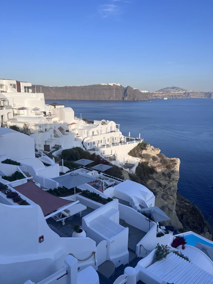 cliffside cluster of white-washed houses