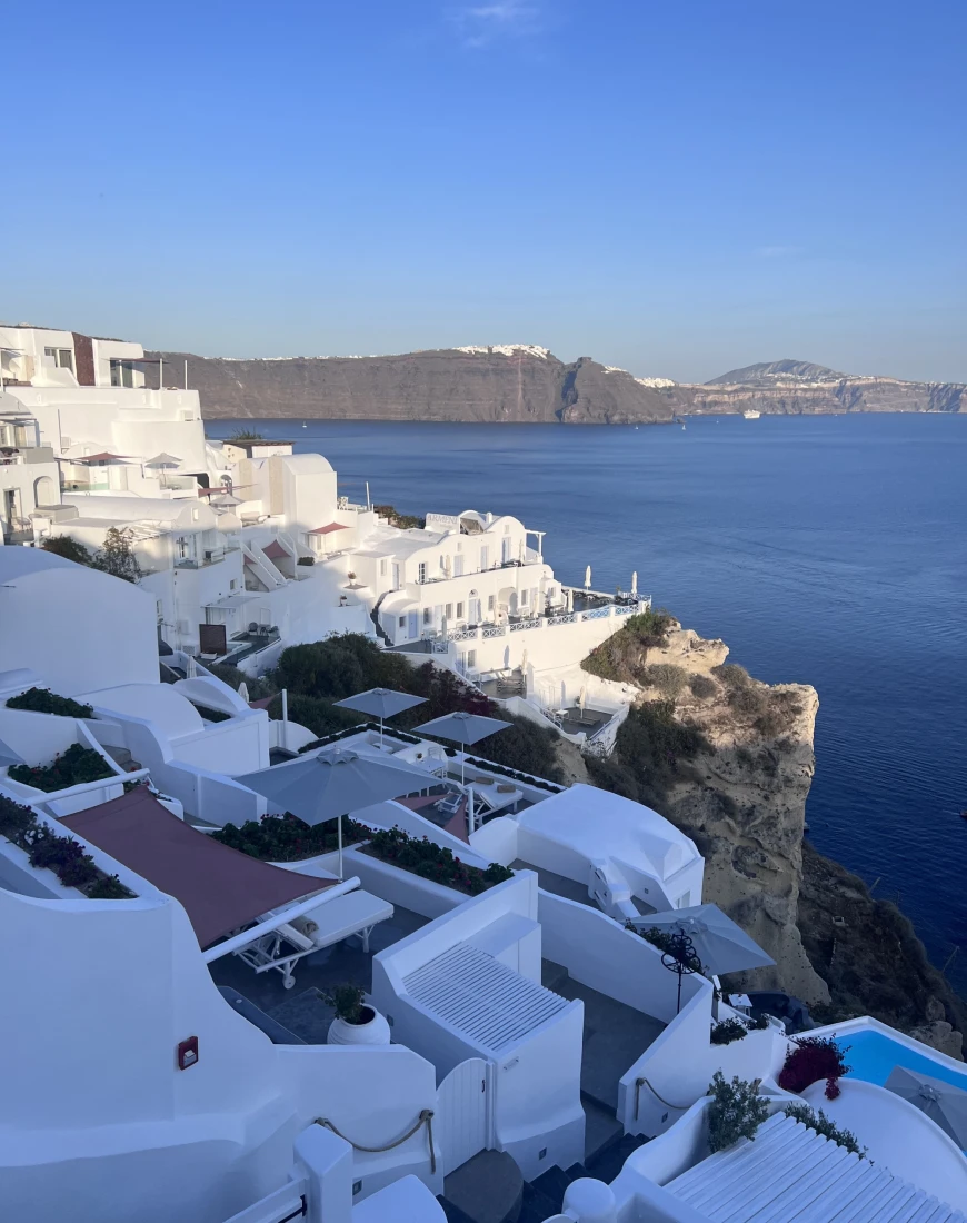 cliffside cluster of white-washed houses