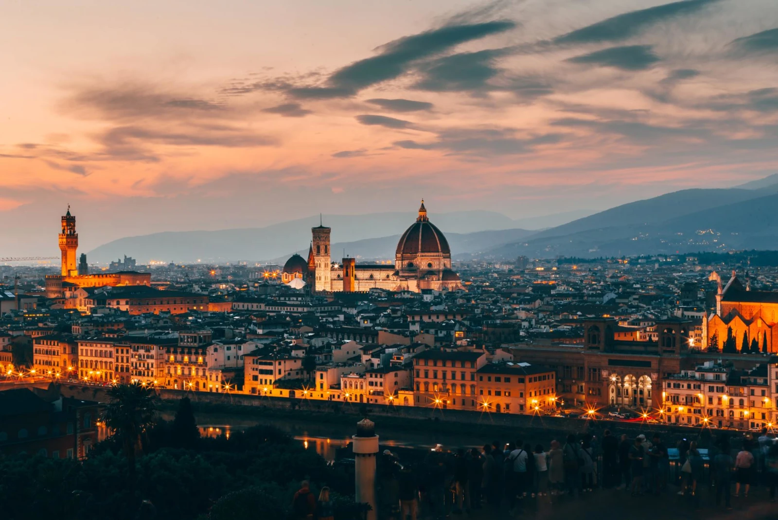 Skyline of Florence in the evening. 