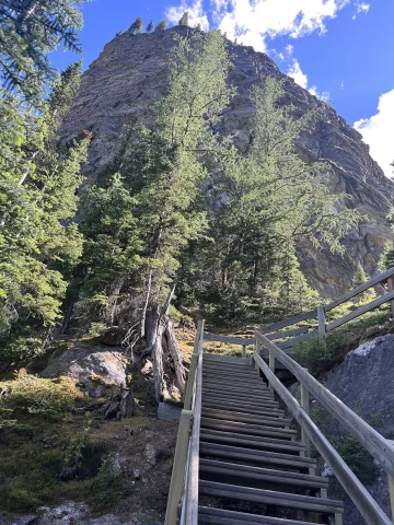 View of valley stairs