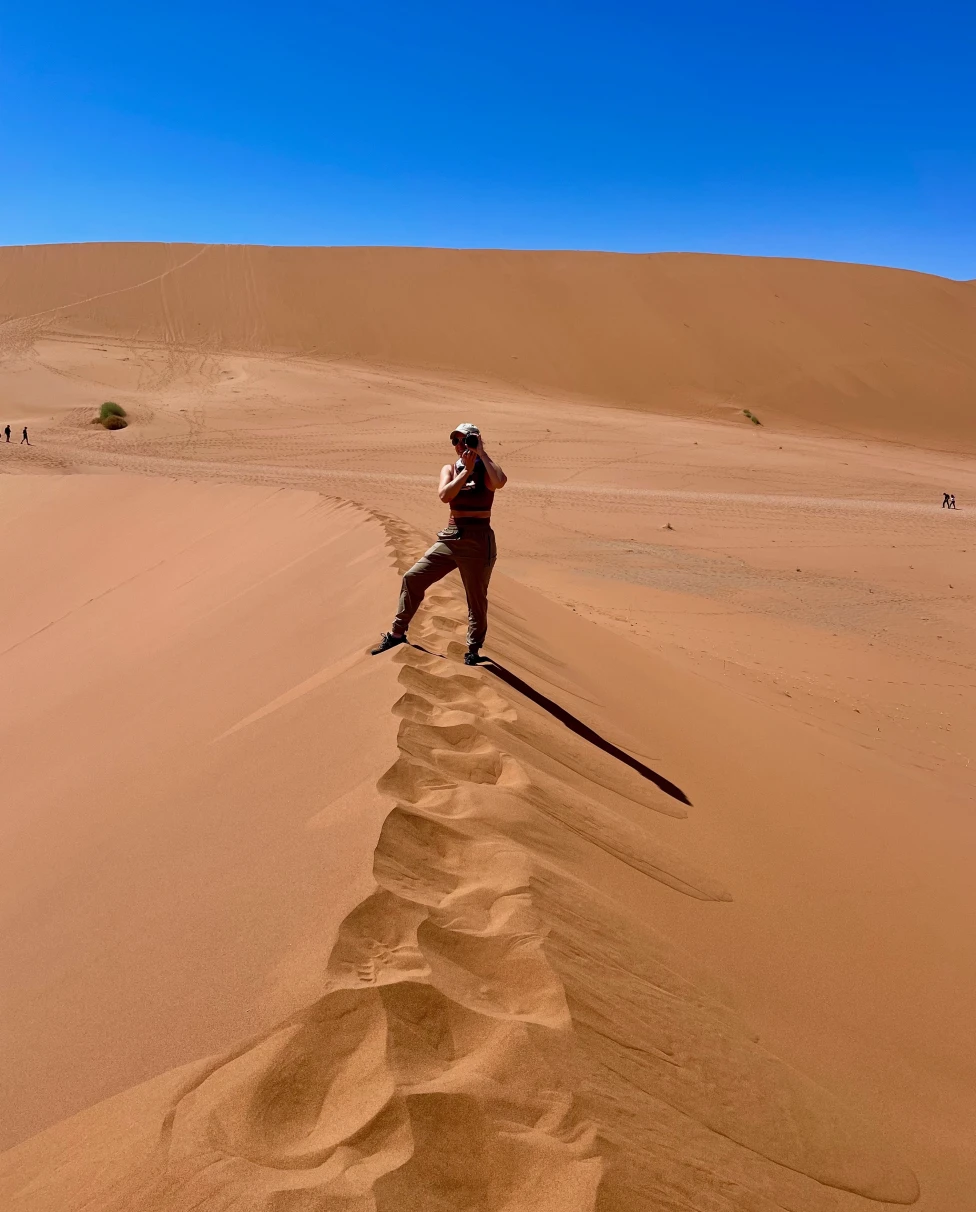 Girl posing in a desert