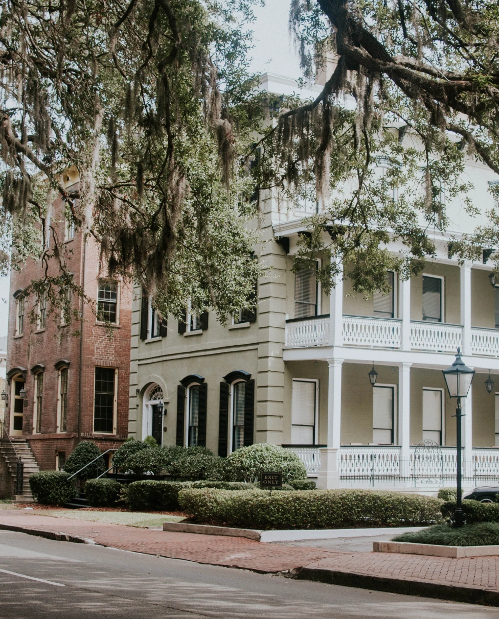 a colonial style home in Savannah, Georgia. 