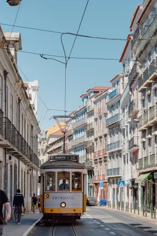 Pastel-colored buildings in Lisbon.