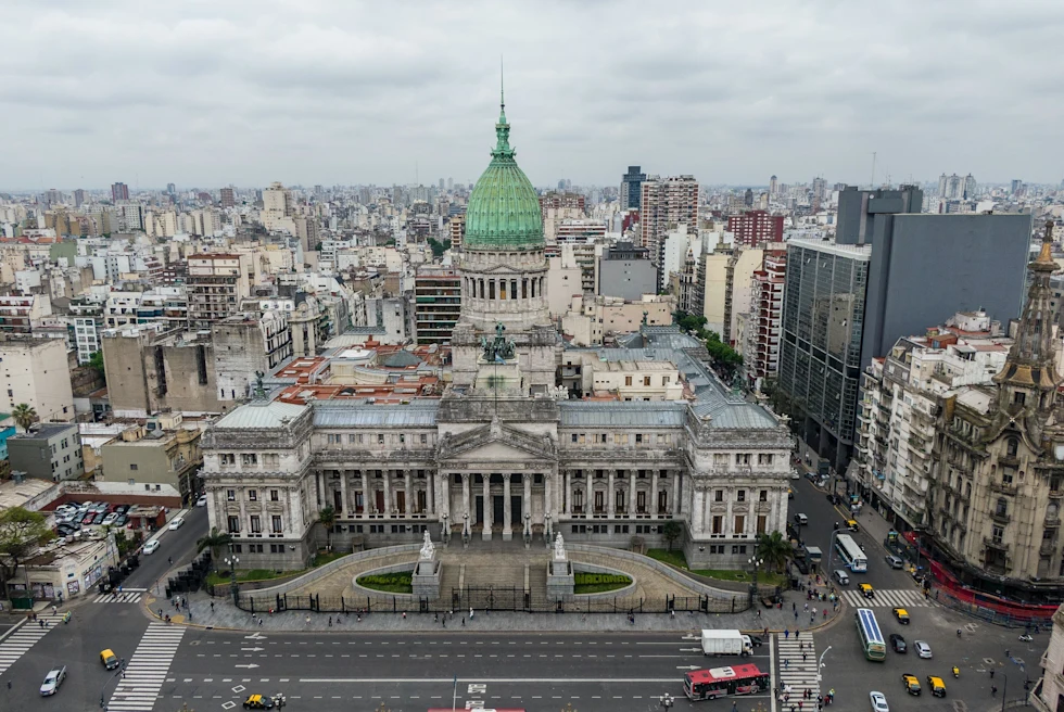 An aerial view of the city with ancient buildings.