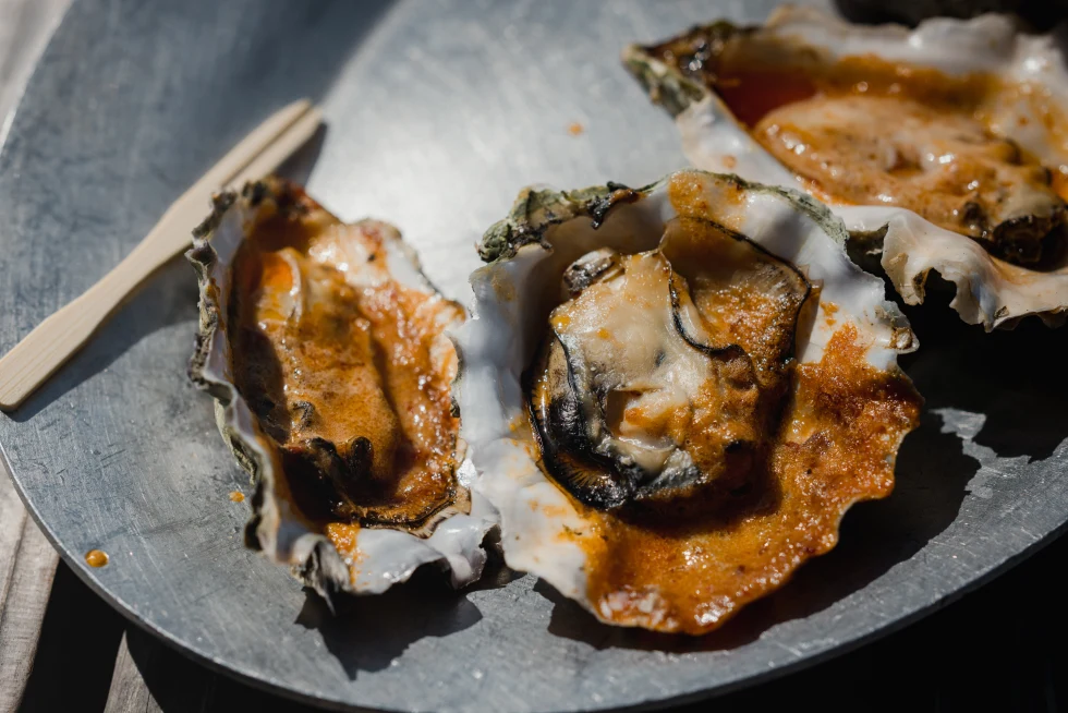 Spicy Oysters served
