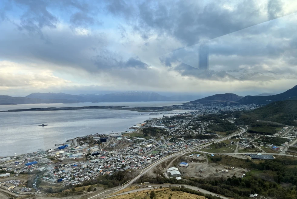 View of Ushuaia from perched hotel
