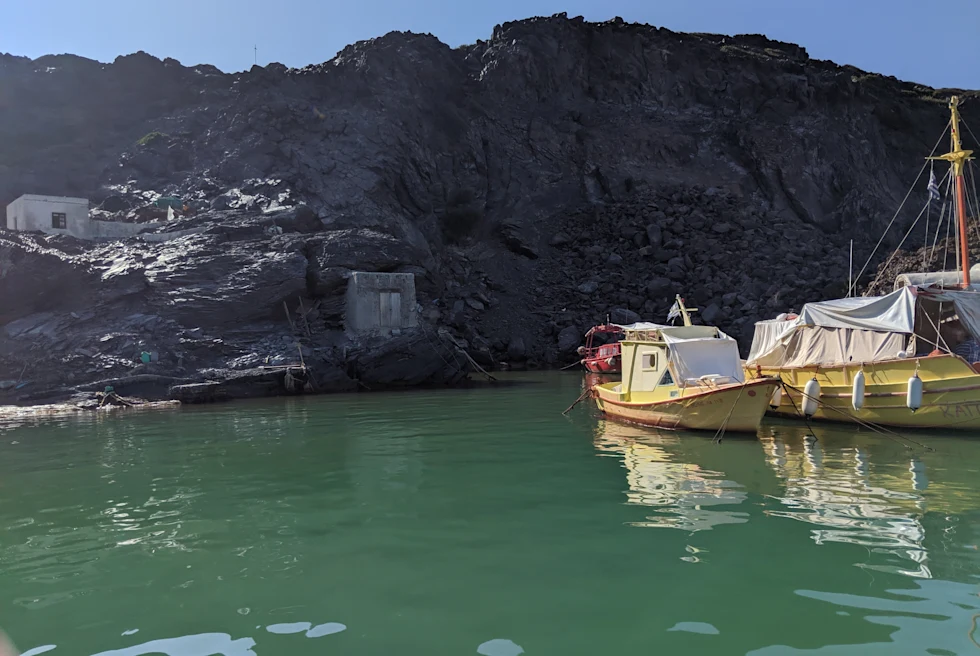 blue water of Santorini