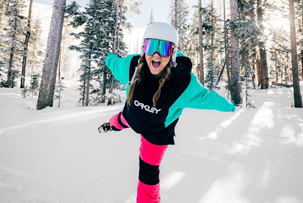 Girl skating on the snow