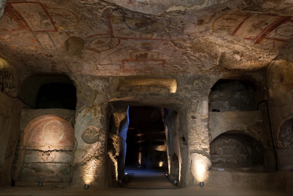 The Catacombs of San Gennaro are underground paleo-Christian burial and worship sites in Naples, Italy.