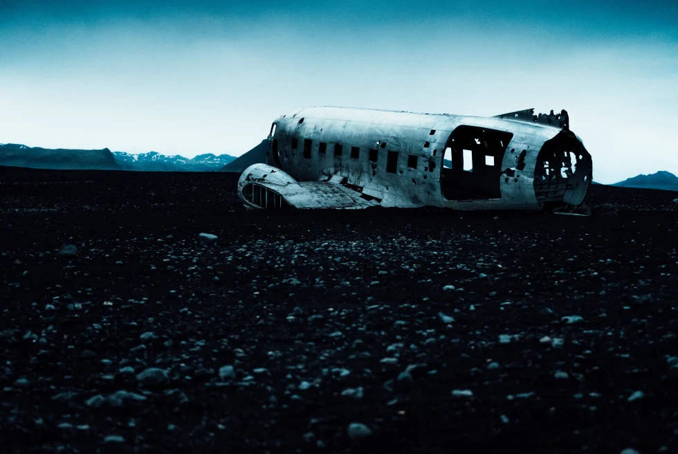 Abandoned plane in Iceland. 