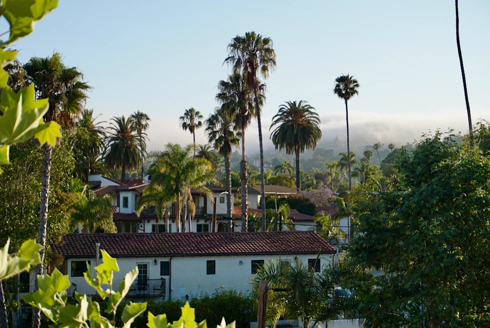 A view from a roof top in Santa Barbara.