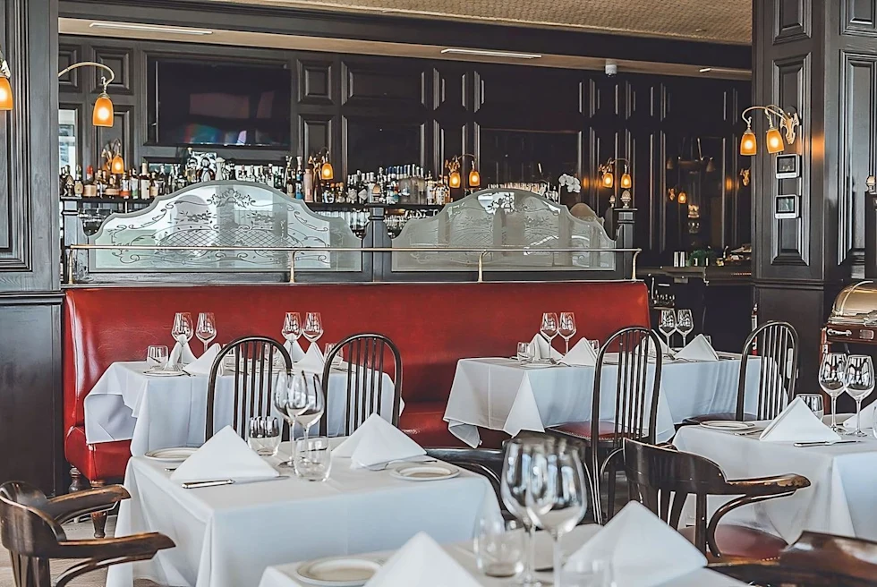 table and chairs in a restaurant