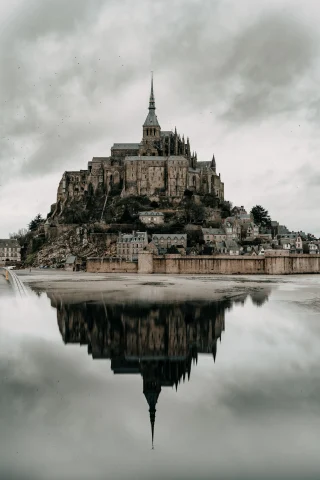 A rocky islet and famous sanctuary in Normandy région, France.