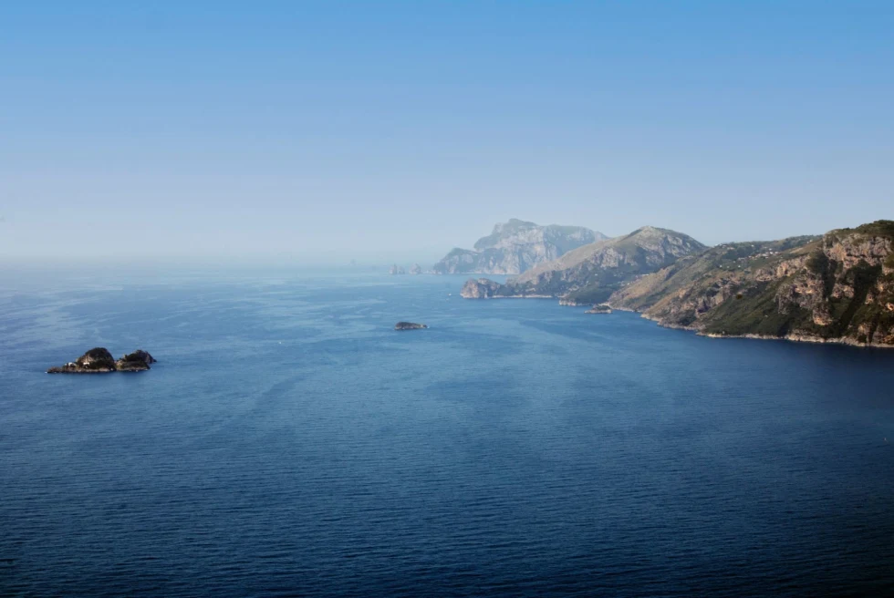 view of an island coast on a clear day