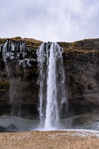 Cascading waterfall in Iceland