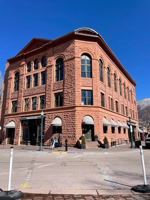 Wheeler Opera House, a red brick building you can see while in Aspen Colorado for New Years.