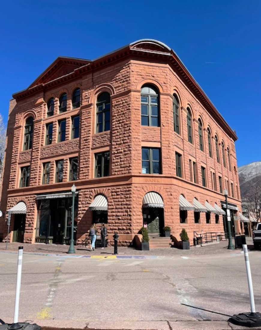 Wheeler Opera House, a red brick building you can see while in Aspen Colorado for New Years.