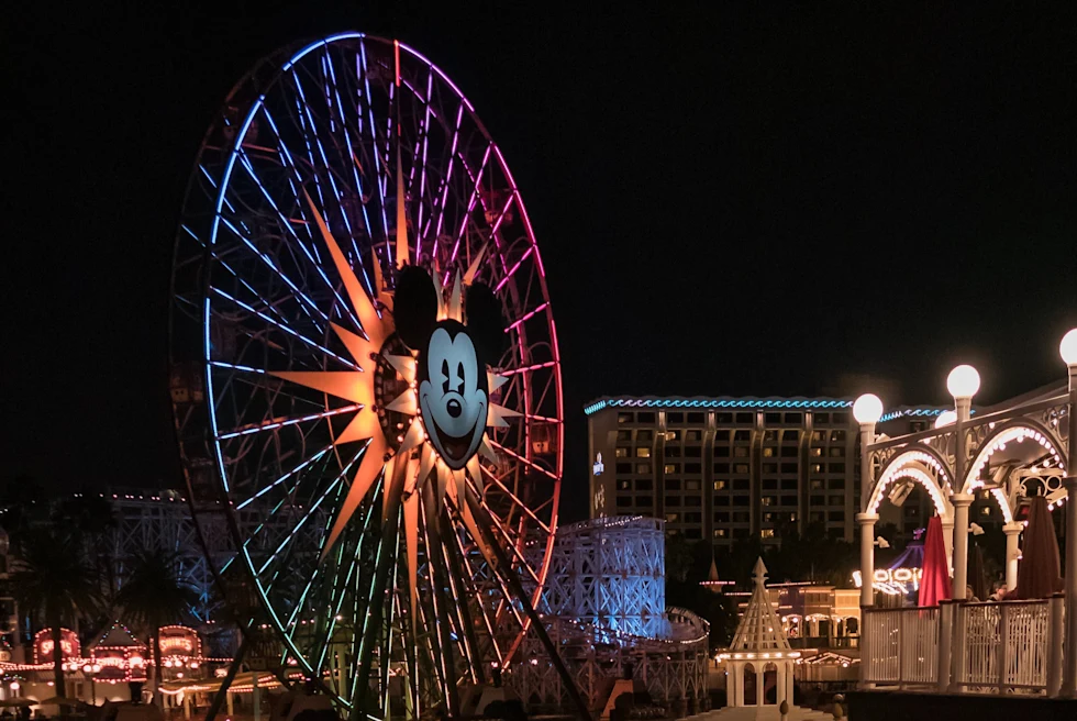 Night view of high roller, lighten up with multi color lights