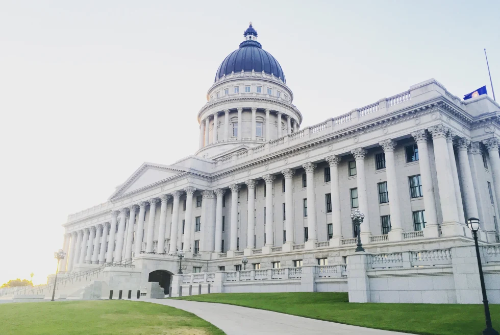 Salt Lake City Captiol Building with grass