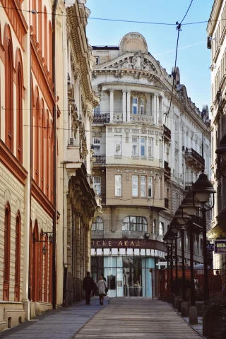 Narrow street in Belgrade 