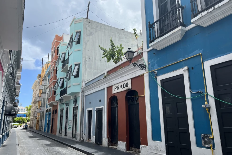 colorful buildings on a narrow street