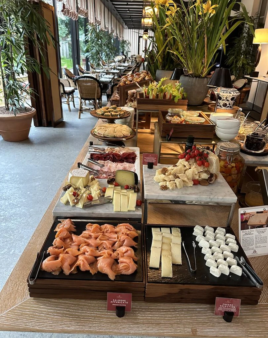 Buffet with tropcial fruits and desserts