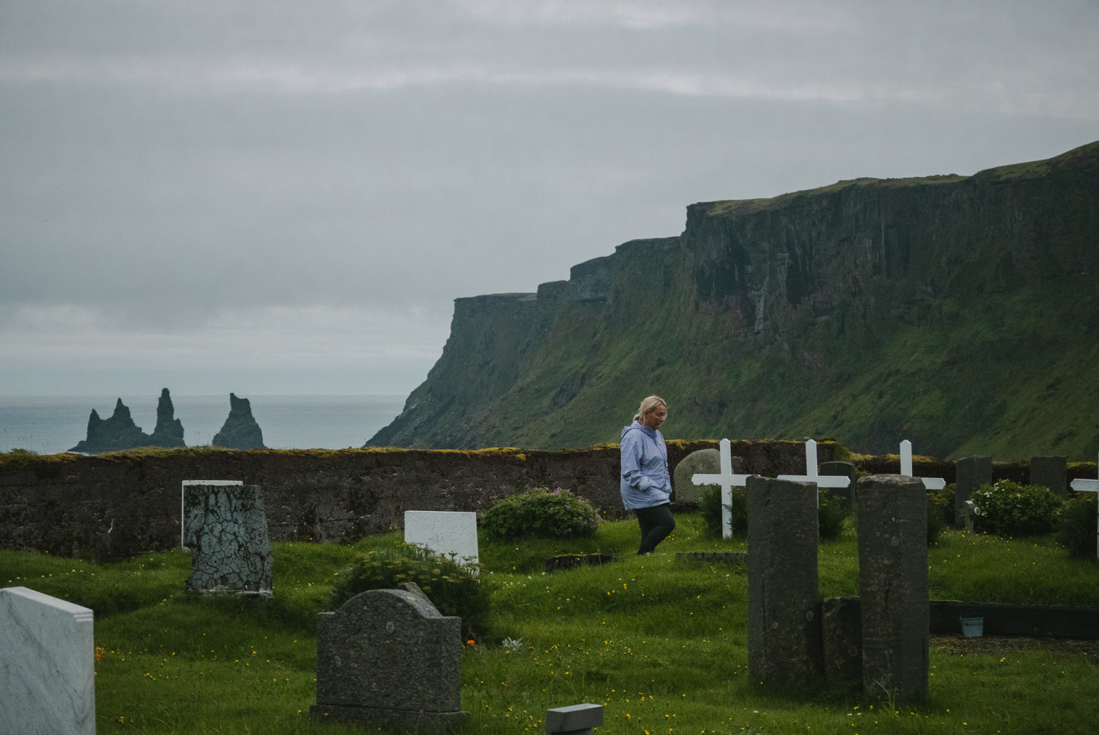 The Golden Circle in Iceland with large waterfalls and cemetary. 