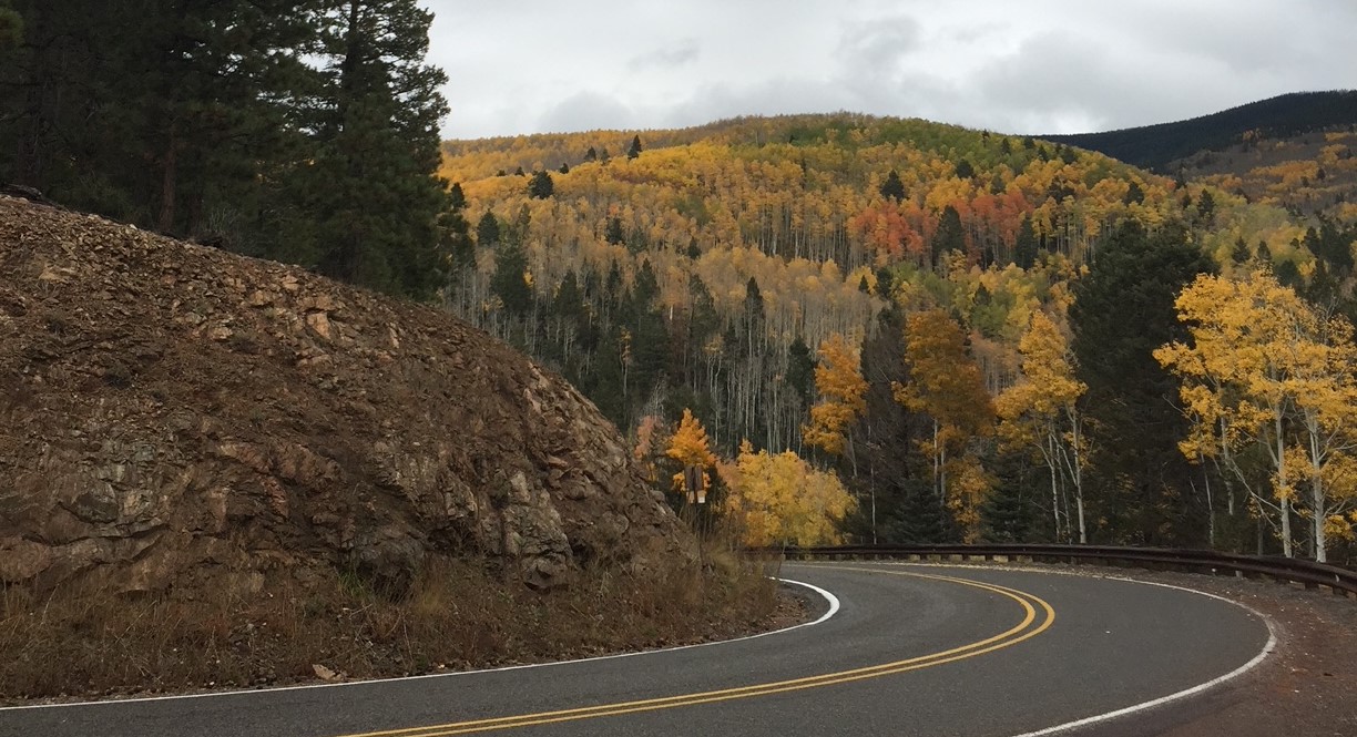 Daytime road view Aspen Road Horz