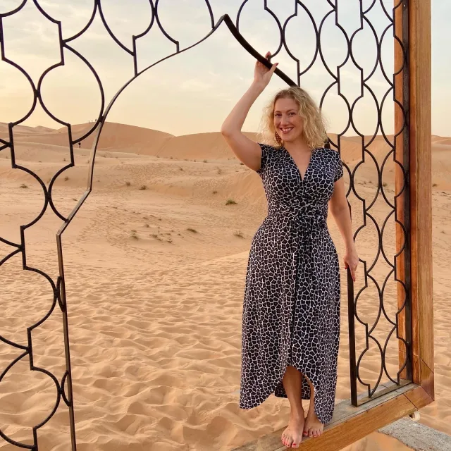 Lauren Broeseker posing for a photo in the desert.