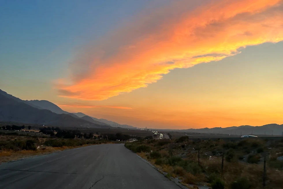 sunset in palm springs