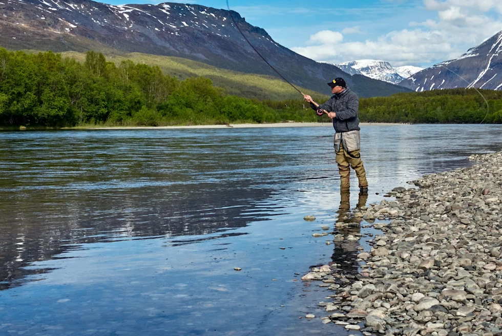 Man fishing on the river