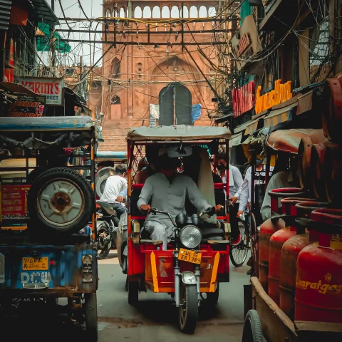 Delhi, India rickshaw. 