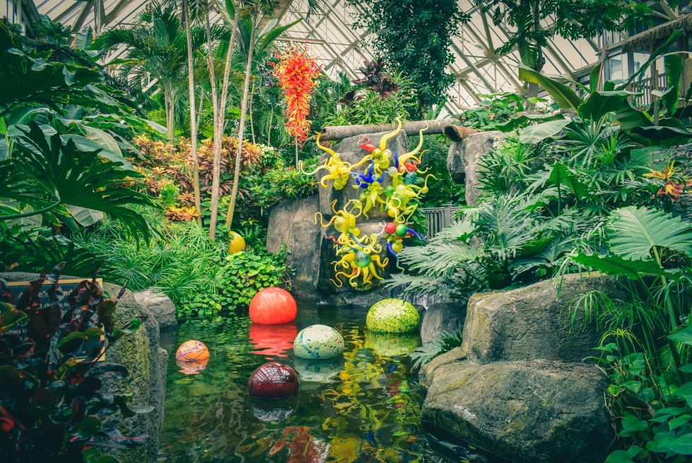 The Chihuly Garden and Glass Museum is a stunning showcase of the renowned glass artist Dale Chihuly's mesmerizing sculptures set amidst lush botanical gardens in Seattle.