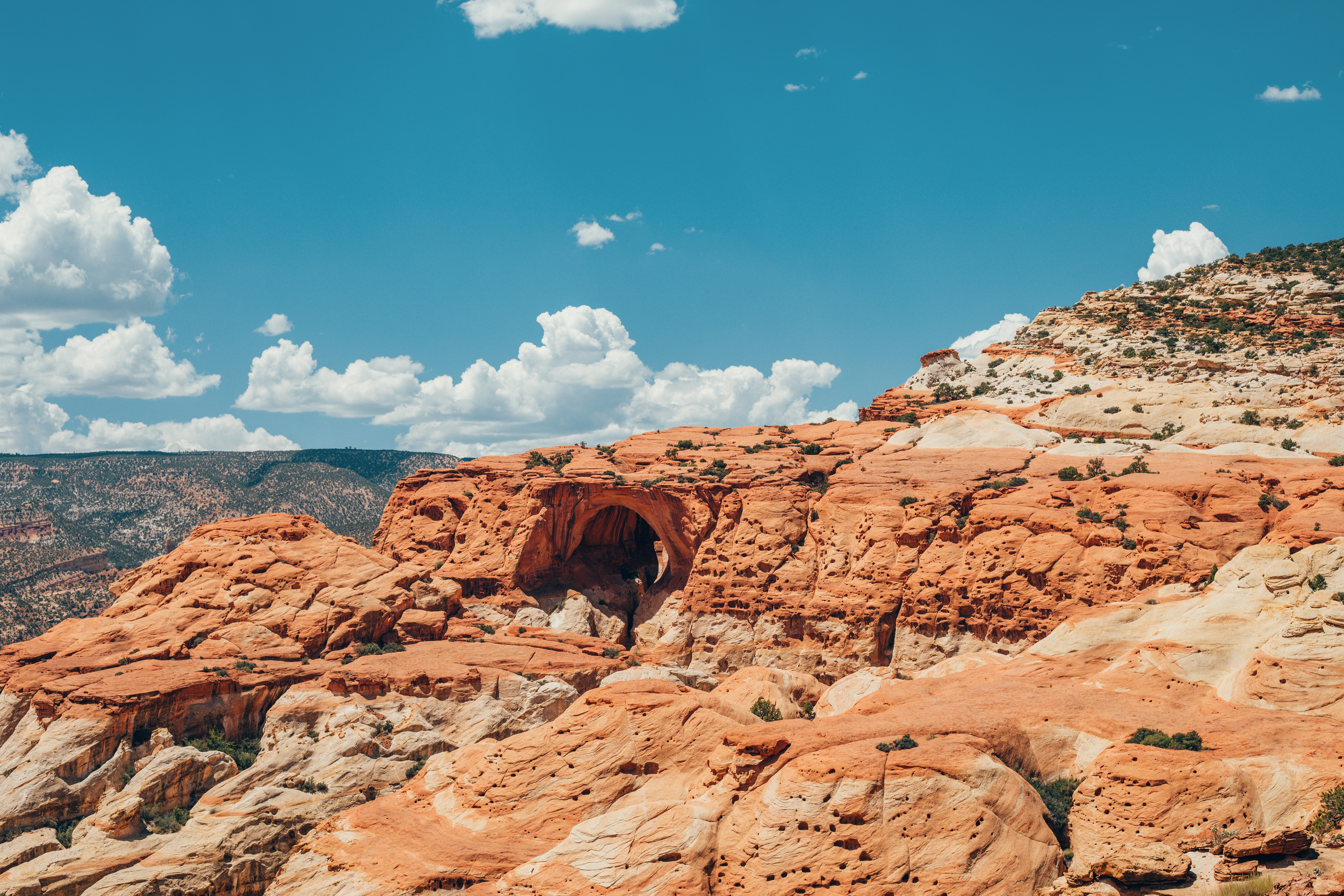 A mountain in daytime. 