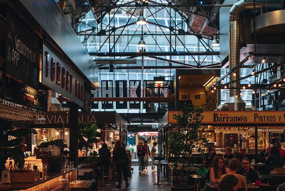 dimly lit restaurant