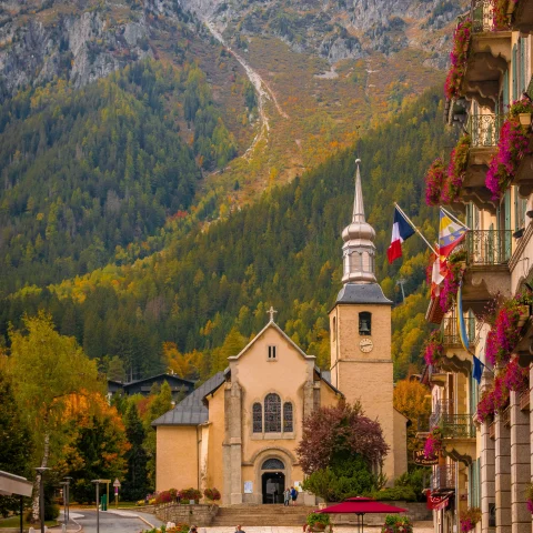 A historical building in Mont Blanc, France.