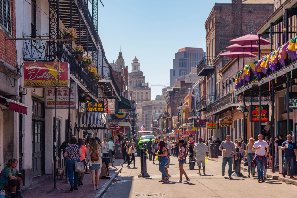 A busy street view of New Orleans
