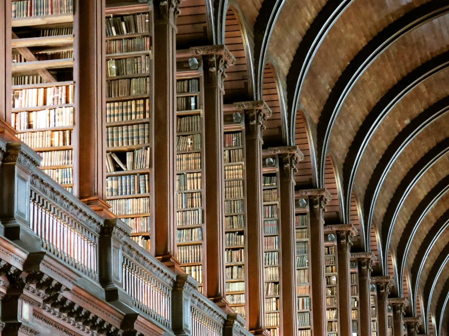 A library with old books in Dublin.